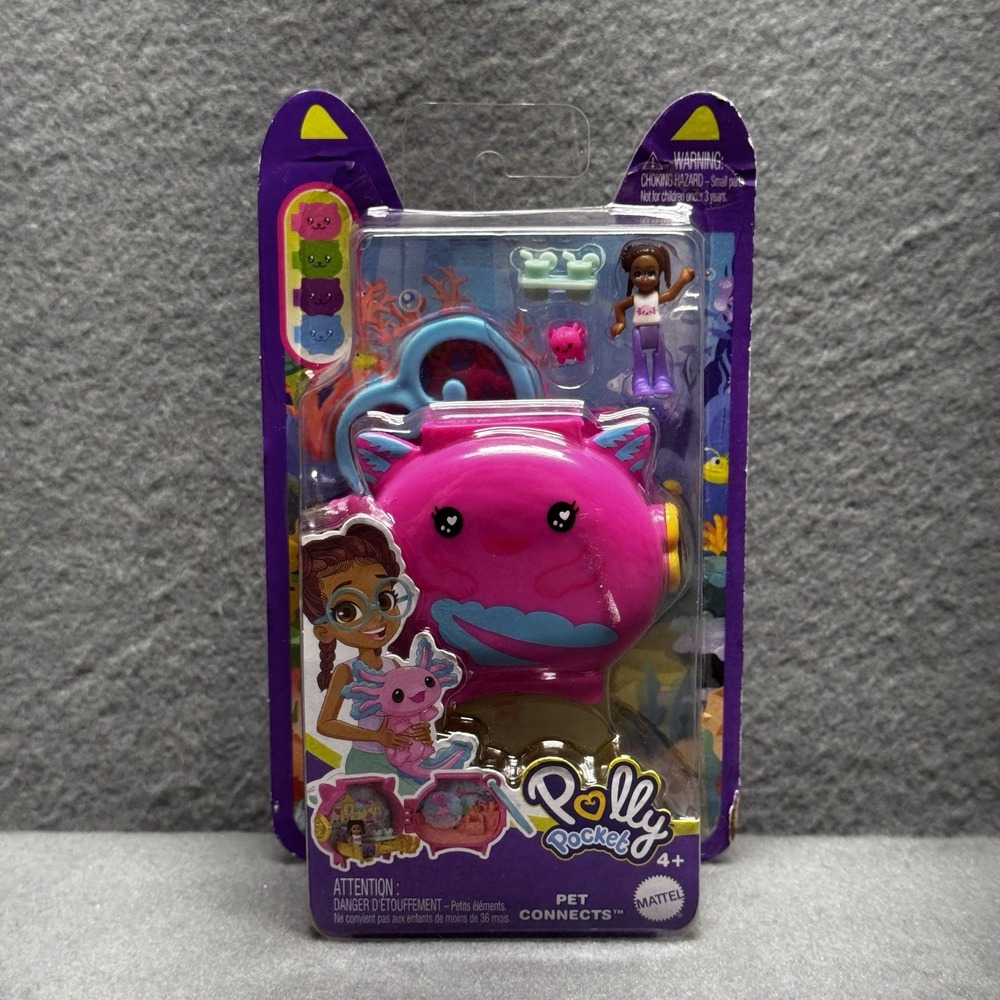 Collectible Axolotl Pet Compact Playset for Girls Ages 4 and Up